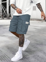 Herren Kordelzug mit Taschen Kurze Hosen – Marineblau