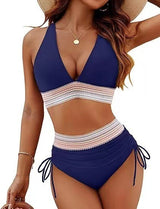 Robyn – Hochgeschnittene Bikinis mit Trendigem Design – Marineblau