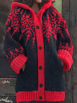 Hadassah - Eleganter Wintermantel Aus Stoff in Oversize Passform – Rot