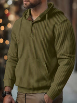 Colman – Elegantes Sweatshirt Mit Kapuze Und Struktur – Grün