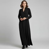 Damenkleid | Lange Ausführung mit gerader Linienführung – Schwarz