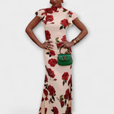 Luna - Maxikleid mit Blumenmuster – Weiß