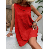 Clara - Ärmelloses Mini-Strandkleid mit schickem Stil – Rot