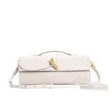 Geflochtene Damen Clutch aus Echtleder – Elegant & Vielseitig – Beige