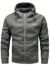 Jamir – warme fleecejacke für herren mit hapuze – Grau
