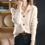 Greta | Stilvolle, bequeme, weiche Strickjacke – Beige