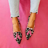 Chloe - Damen Loafer mit Animal-Print und pinken Quasten – Rosa