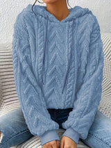 Kuscheliger Plüsch-Strickpullover – Gefrorenes Blau
