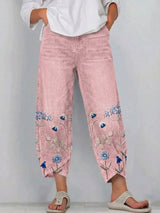 Giada - Bedruckte Relaxed-Fit-Jeans – Pink