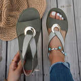 Toriae - Riemchensandalen mit Ring-Detail – Grün