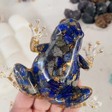 Frostone – Kristallfrosch Skulptur Für die Wohnraum Dekoration – Dunkelblau