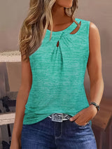 Hilke – Lässiges Armelloses Tanktop – Grün