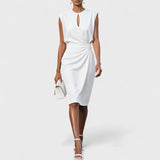 Kathy- Elegantes Damen Etuikleid – Weiß