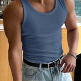 Jasper | Atmungsaktives Sommer Tank Top Herren – Blau