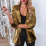 Deitra - Eleganter Blazer-Anzug mit funkelnden Pailletten – Gold