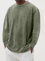 Fabian | Herren Oversized Langarm Strickpullover – Olivgrün