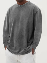 Fabian | Herren Oversized Langarm Strickpullover – Grau