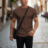 Fabian | Herren Rundhals T-Shirt Slim Fit Kurzarm – Braun