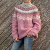 Norweger Pullover für Damen | Rundhals – Rosa