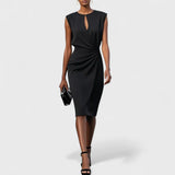 Kathy- Elegantes Damen Etuikleid – Schwarz