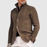 Marcus | Elegante Strickjacke mit Revers für Herren – Khaki
