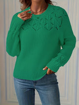 Nasia – Eleganter Langarmpullover – Grün