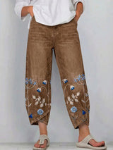 Giada - Bedruckte Relaxed-Fit-Jeans – Braun