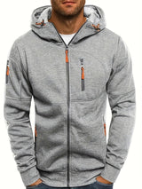 Activezip – sportlicher kapuzenpullover mit reißverschluss – Grau