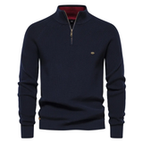David™ Herren Baumwollpullover – Weich, Vielseitig und Bequem für jeden Anlass – Marineblau
