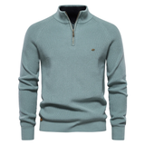 David™ Herren Baumwollpullover – Weich, Vielseitig und Bequem für jeden Anlass – Salbeigrün