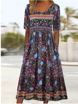 Helga - Besonderes Midikleid mit Rundhalsausschnitt – Stil-3