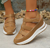 Livia - Weiße Sandalen mit sportlichem Stil – Hellbraun