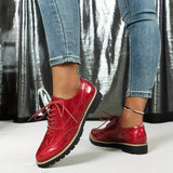 Ninette – Glänzende Lederschuhe – Rot