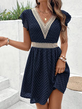 Shirley – Sommerkleid Ohne Ärmel Mit V-Ausschnitt – Marineblau