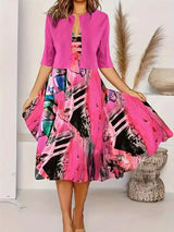 Vainoana - Zweiteiliges Set Mit Elegantem Langen Rock – Rosa