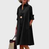 Oshadi - Elegantes Mini Kleid Mit Tasche – Schwarz