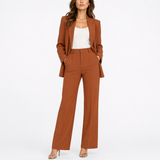 Feliciana | Damen Business Hosenanzug Set Blazer – Braun