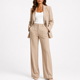 Feliciana | Damen Business Hosenanzug Set Blazer – Beige