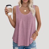 Fenna | Damen Ärmelloses Top mit Lochstickerei – Lila