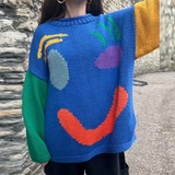 Vivi - Strickpullover aus Baumwolle in Übergröße – Blau