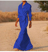 Claret - Langes lässiges Sommerkleid – Blau