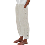 Yareli - Gestreifte Wide-Leg-Hose – Beige