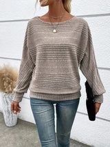Nass | einfarbiger pullover mit weiten armeln für damen – Grau