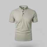 Fionn | Herren Poloshirt mit Stehkragen Kurzarm – Hellgrau