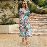 Innova - Kleid mit V-Ausschnitt – Bunt