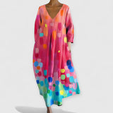 Lacy | Kleid Premium Elegant V-Ausschnitt – Dunkelrosa