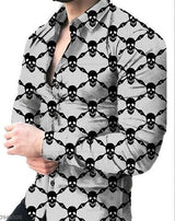 Floriano | Herren Langarm Hemd mit Blumenmuster – Schwarz