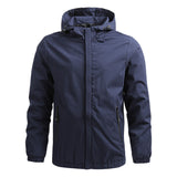 Oleg – Langärmelige Kapuzen Jacke Mit Reißverschluss – Blau