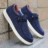 Sebastian | Flache Sohle Elastische Schnürung Loafer – Marineblau
