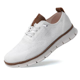 Leichte und atmungsaktive elegante Sneakers für Männer mit Anti-Rutsch-Design – Weiß